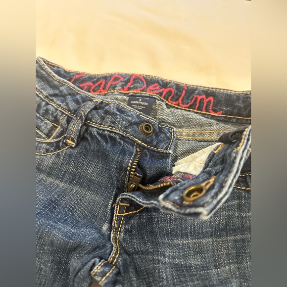 Lovely thick denim floral embroidered flared jeans - Picture 5 of 10